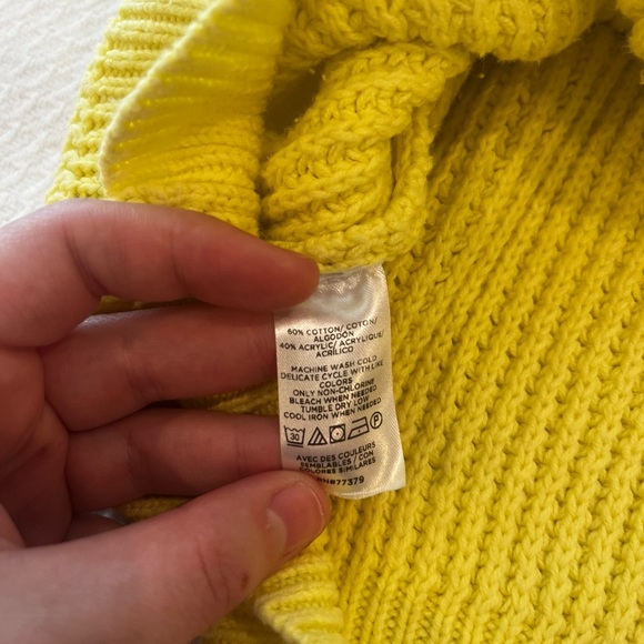 Ann Taylor Fall Highlighter Neon Yellow Chunky Knit Short Sleeve Sweater W Small - Picture 9 of 10